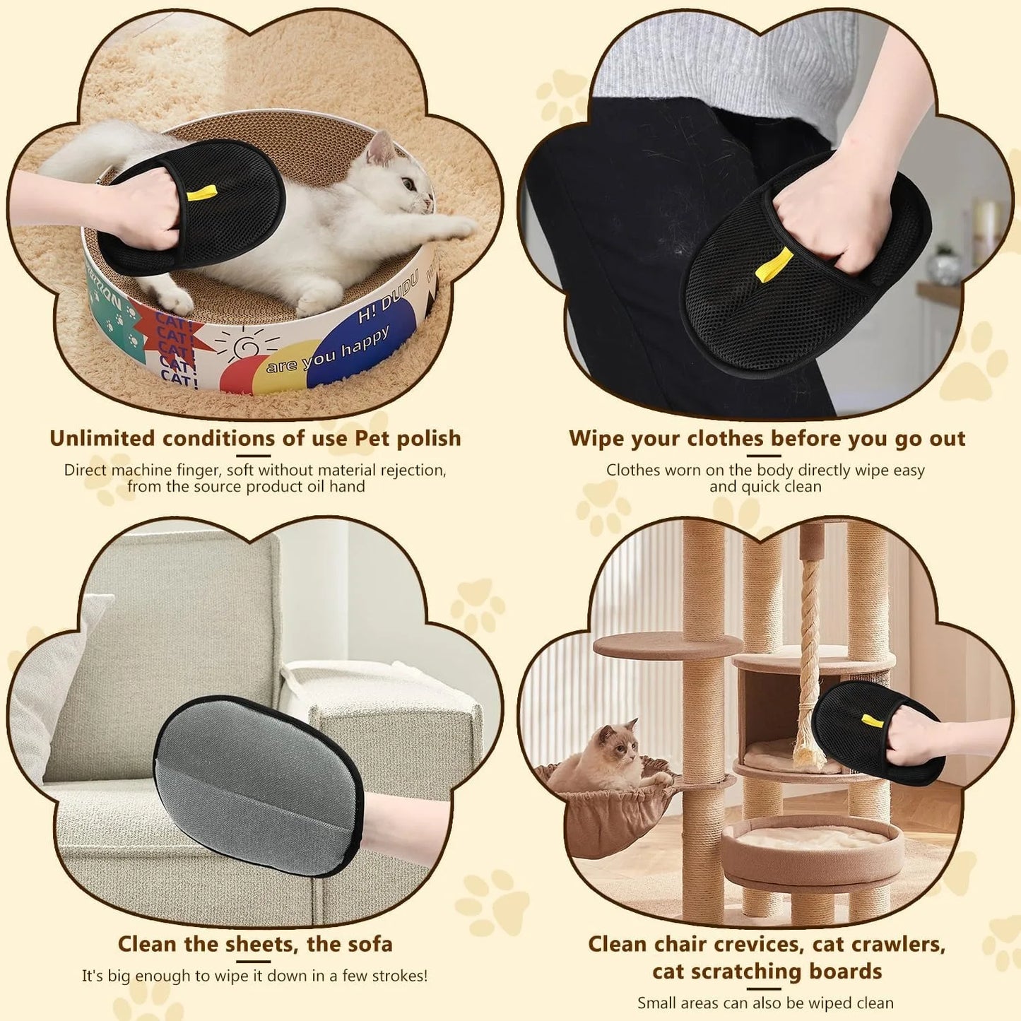 Pet Grooming Gloves – Dual-Sided Pet Hair Remover