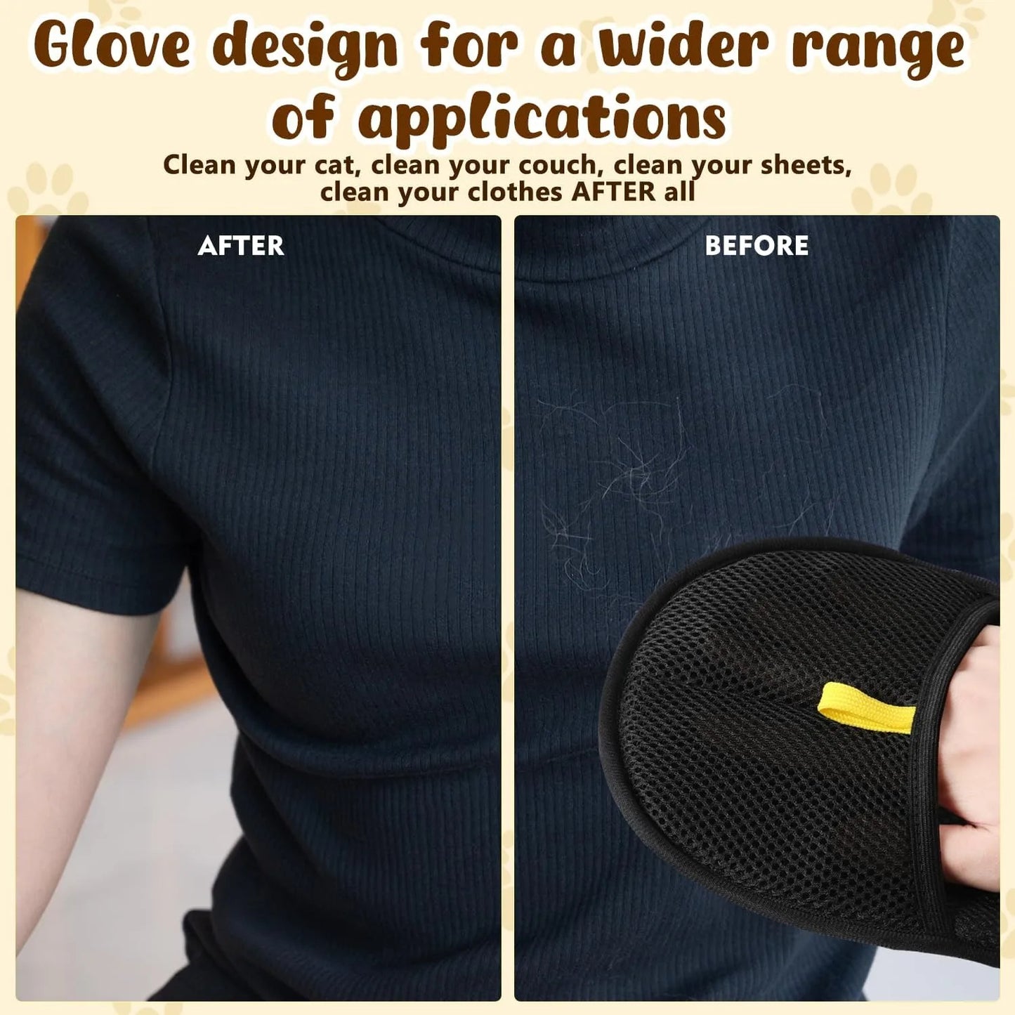 Pet Grooming Gloves – Dual-Sided Pet Hair Remover