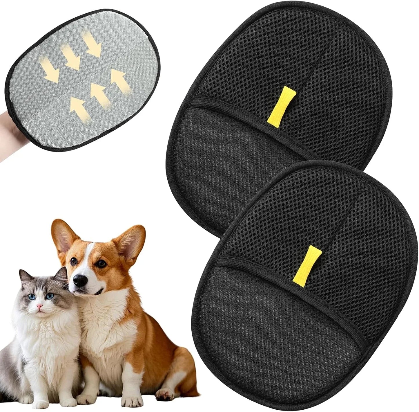 Pet Grooming Gloves – Dual-Sided Pet Hair Remover